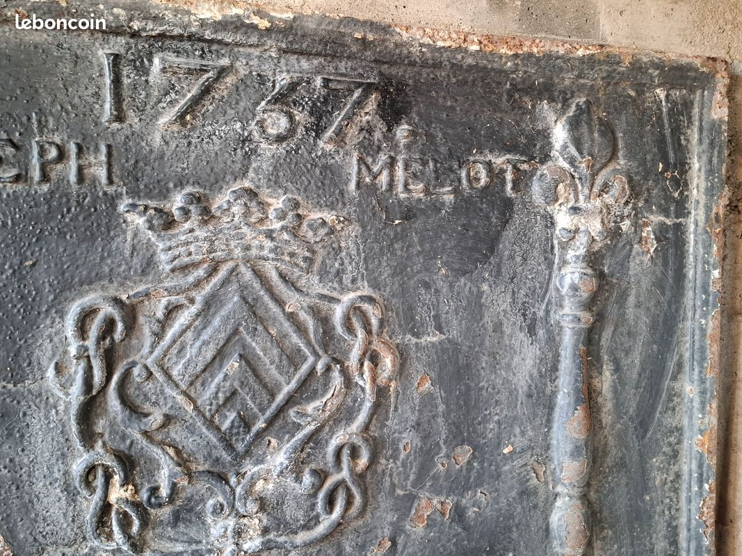 Plaque de cheminée ancienne en fonte 1767 (image 8)