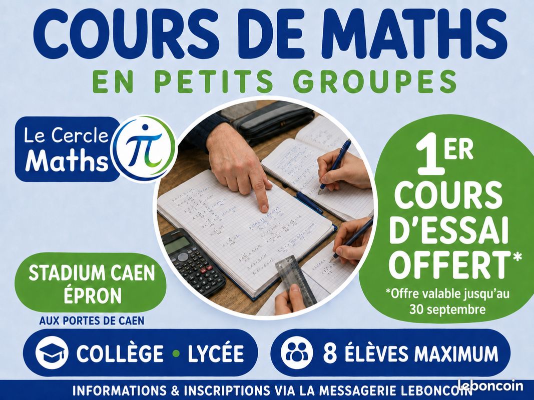 Cours de maths en petits groupes – Collège et lycée – Épron/Caen (image 1)