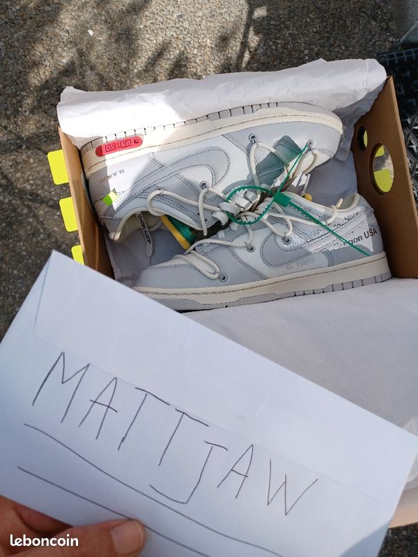 Nike dunk off white lot 25 9us (image 1)