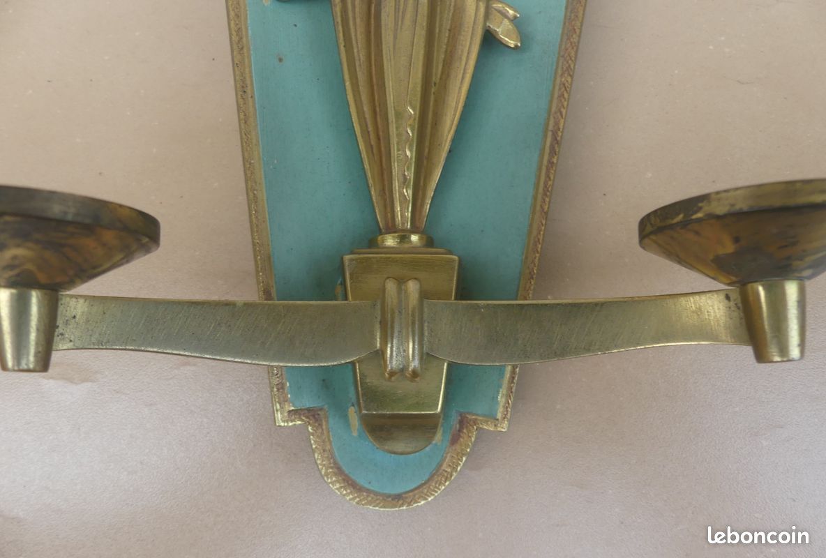 Ancien porte (pique) cierge Sainte Vierge Marie bronze patine verte art déco Vierge Miraculeuse dévotion christianisme (image 5)