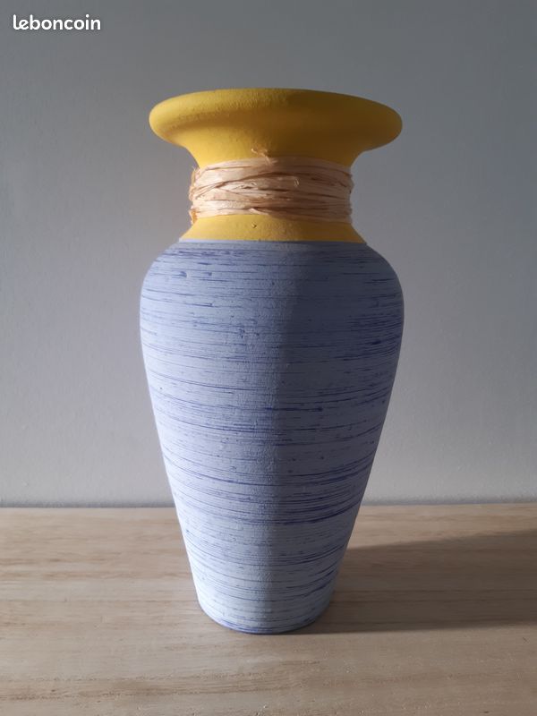 Très joli Vase bleu et jaune (image 3)