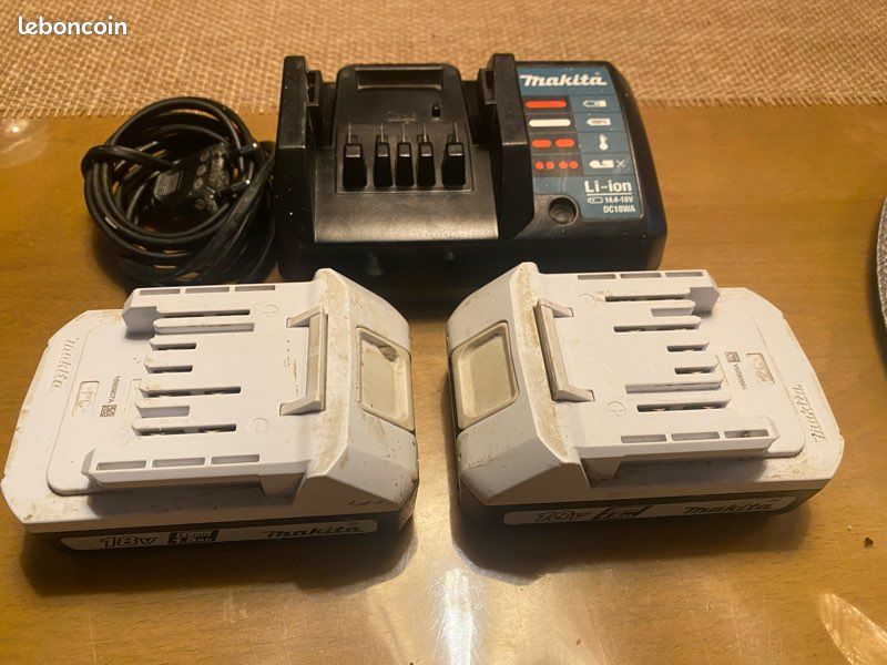Chargeur et 2 Batteries Li-ion 18v (image 1)
