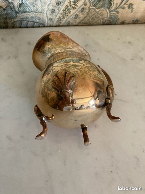 Pichet Antique Pichet Milkman Fleurs Plaqué Argent EPNS Angl