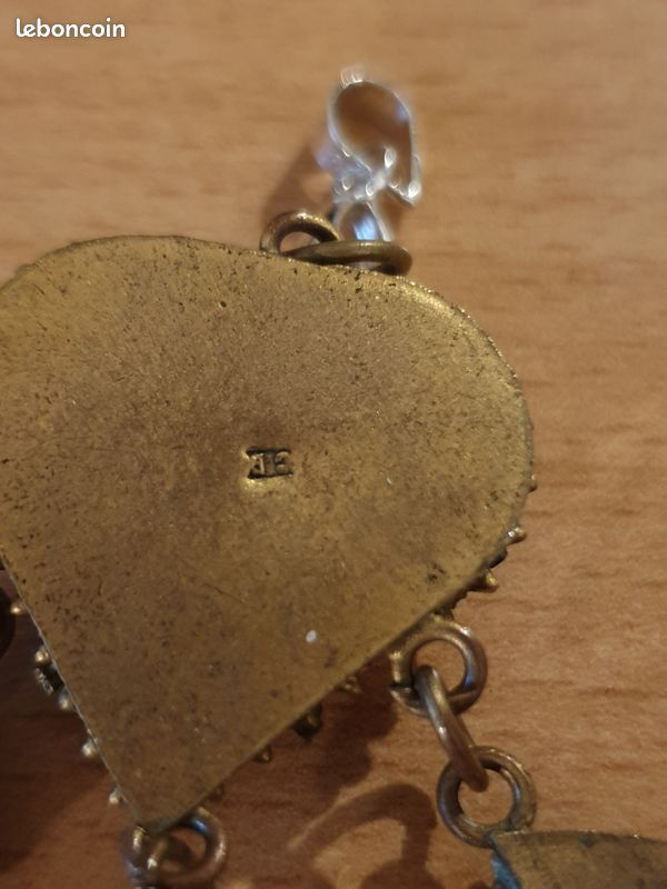 Ancien Pendentif En Micro Mosaïque Du XIX