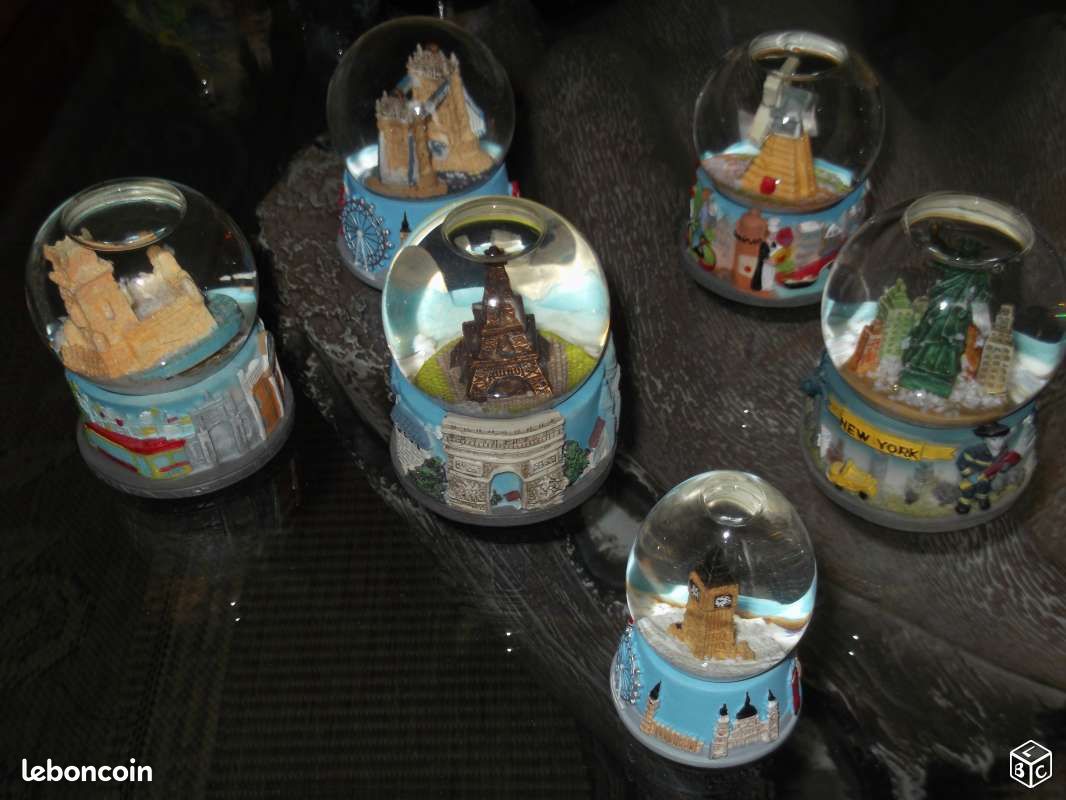 Lot de 6 boules de verres (villes du monde) LD78 (image 1)