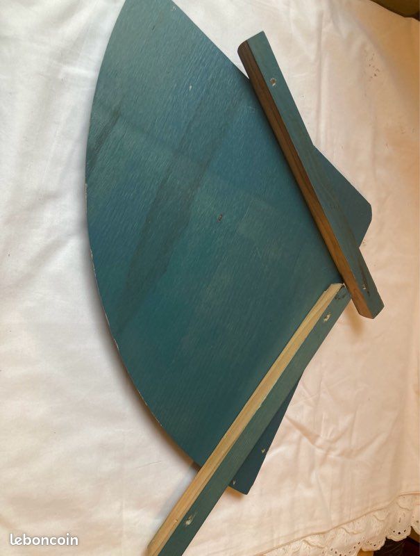 Étagère d’angle bois – Quart de rond – Bleu canard (image 2)
