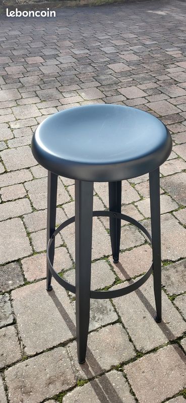 2 Tabourets haut en métal noir (image 1)