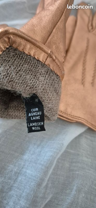 Gants cuir agneau et laine femme (image 4)