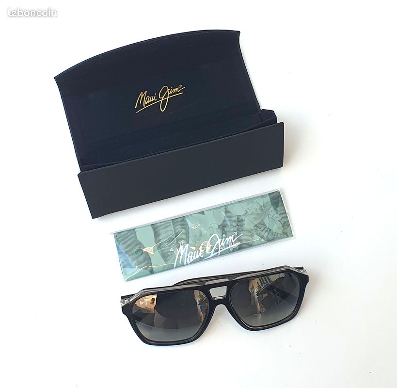 Maui jim lunettes de soleil polarisees aviateur wedges stg-bg mj880-02 57/16 135 (image 1)