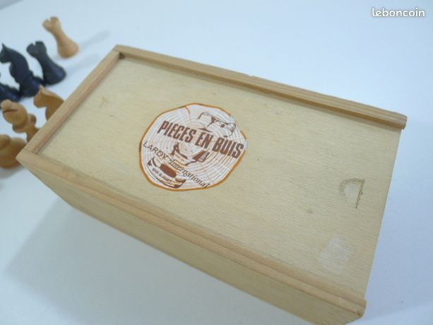 Jeu D'échecs LARDY 3127 - Roi 64mm - Boîte D'origine Signée - Bois - Occasion