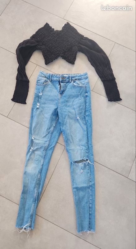 Lot vêtements 14 ans fille pantalon cargo (image 7)