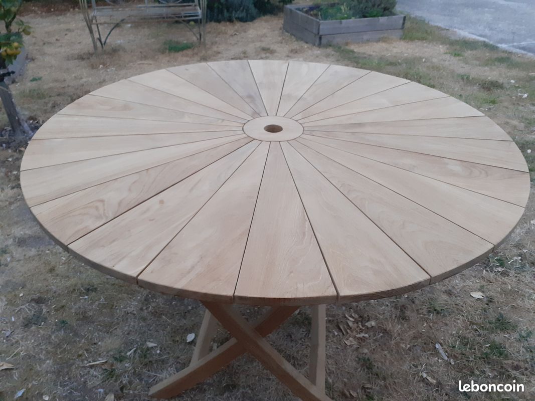 Table de jardin pliable en teck massif (image 2)