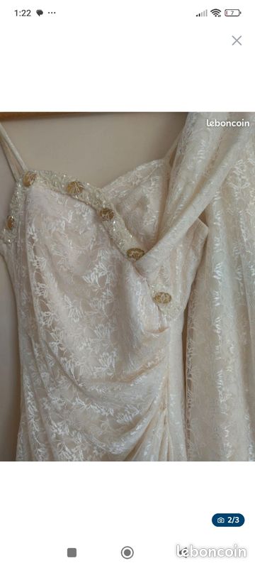 Robe de gala en dentelle ivoire (image 2)