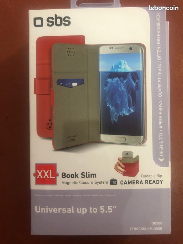 Universal Book Slim pour 5.5 pouces protection à rabat pour téléphone portable polyuréthane (image 2)