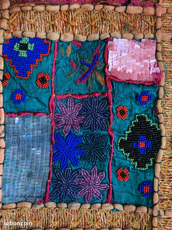 Tapisserie Murale Indienne Patchwork Artisanal (image 2)