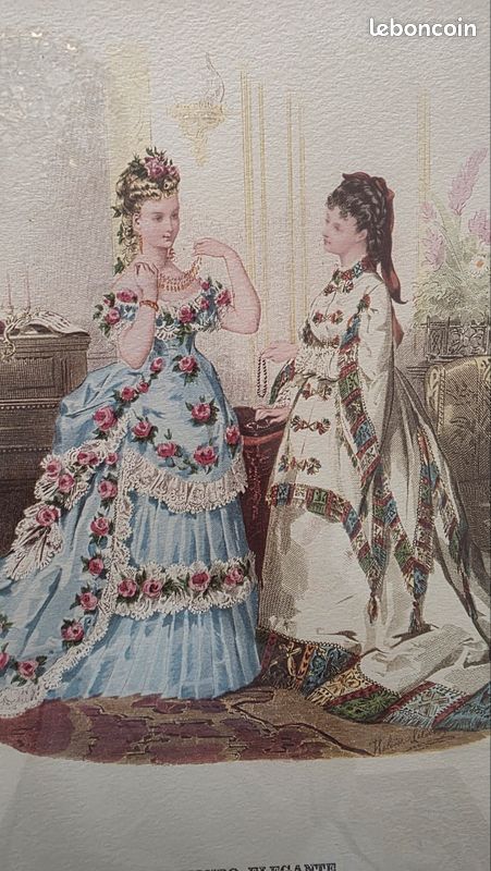 Jolie estampe vintage encadrée (image 1)