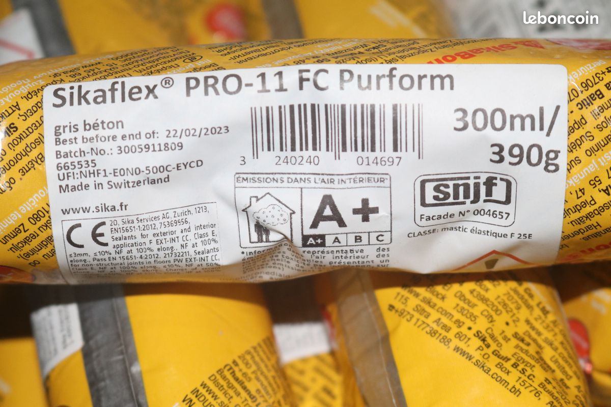 Lot 9 Sikaflex Pro-11 FC Puriform gris béton (image 2)