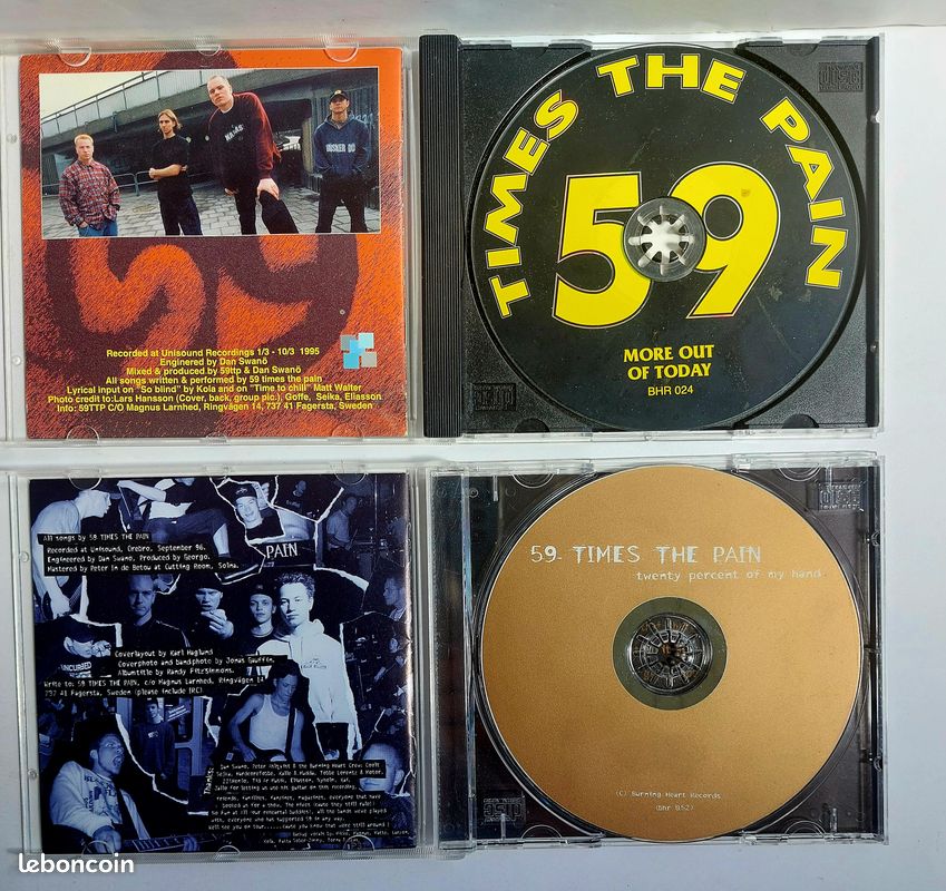 Lot 3 cd -59 TIMES THE PAIN / More out of today ; Twenty Percent of my hand; BLIND Anger &Hate (image 3)