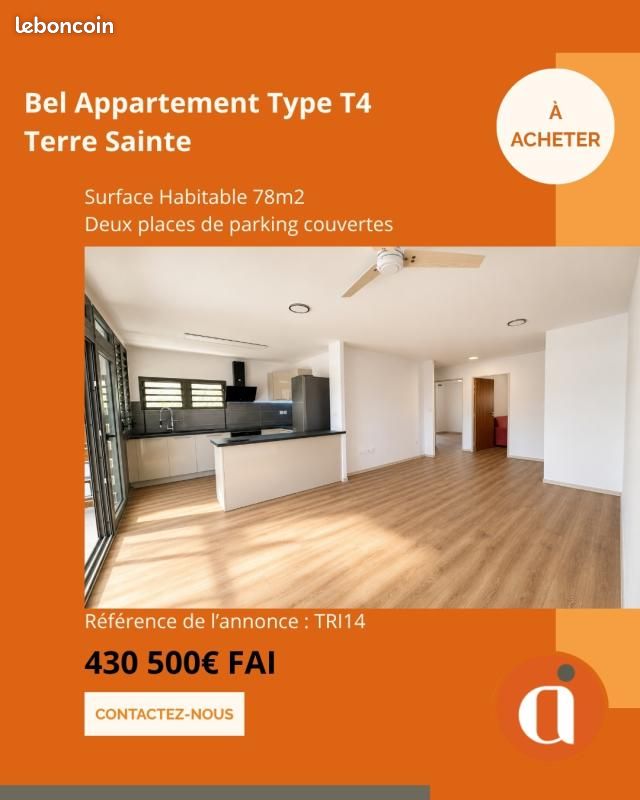 Appartement 4 pièces 78 m² · à Saint-Pierre · 78 m² · 430 500 €