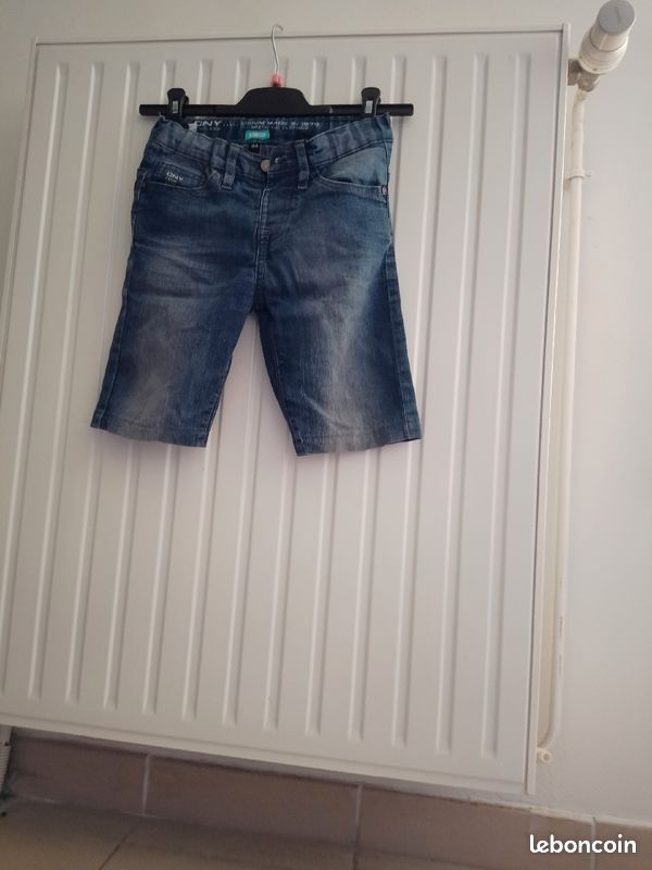 Short en jean bleu marine garçon (image 1)