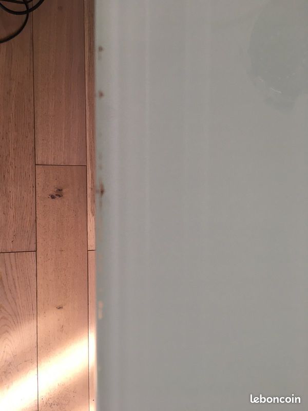 Bureau style architecte verre trempé sur deux tréteaux bois (image 5)