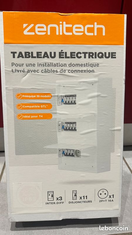 Tableau électrique pré-équipé 3 rangées 3 interrupteurs différentiels blanc NEUF (image 1)