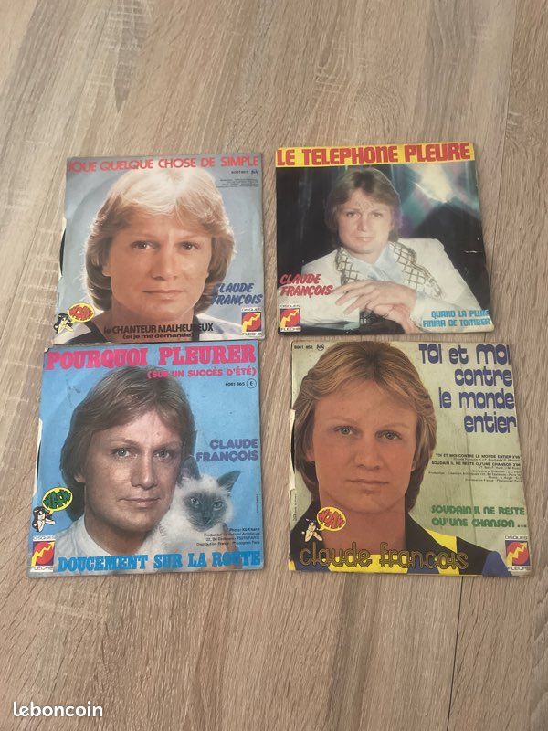 Lot de 4 vinyles 33 tours Claude François (image 1)