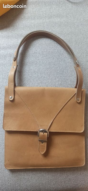 Sac à Main Vintage En Cuir Jacques Esterel - Noir, Très Bon état Occasion