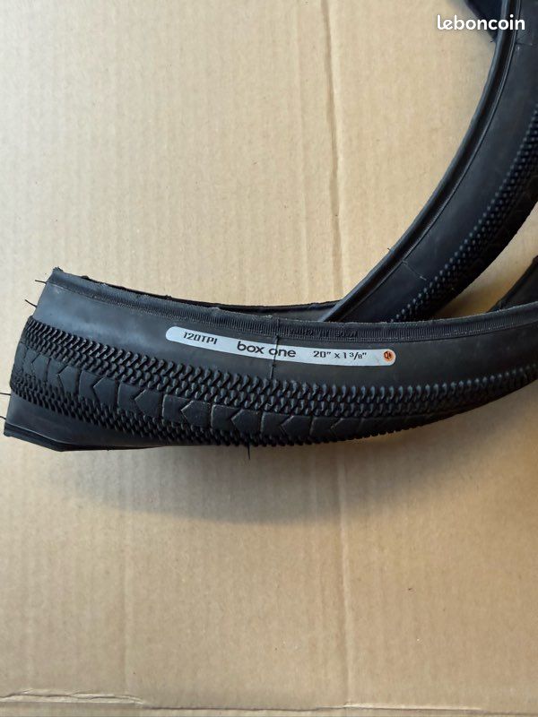 Pneu Vintage Mitsuboshi Comp VIII Pour BMX - 20x1,75 - École & Compétition - Japon - Bleu/gris