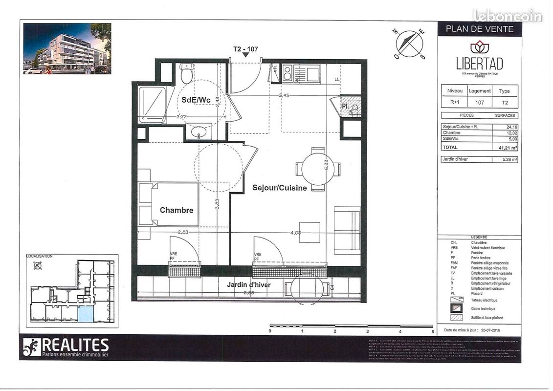 Appartement 2 pièces 41 m² · à Rennes · 41 m² · 225 000 €