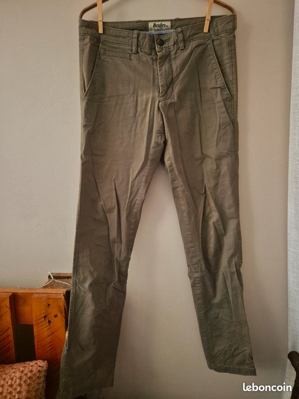 Pantalon chinot vert kaki Bexley (image 1)