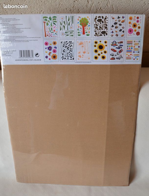 Adhésif mural vinyl, décor palmiers, perroquets pour mur, porte ou meuble (image 2)