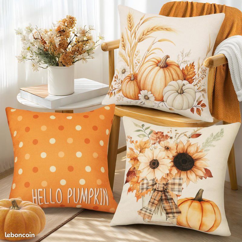Housse De Coussin Saisonnière 45,7 X 45,7 Cm Avec Imprimé Citrouille Et