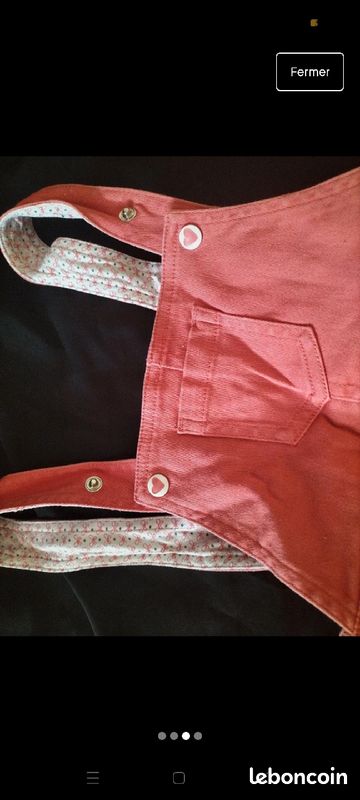 Robe salopette en jean rose (image 3)