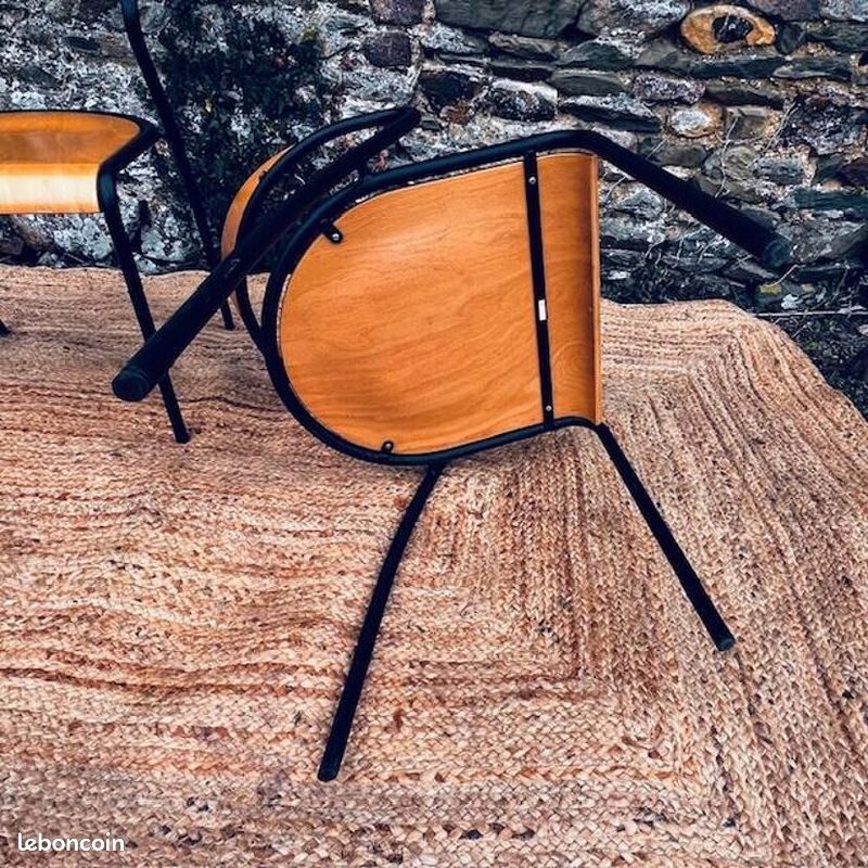 Paire de chaises bois et métal noir (image 10)