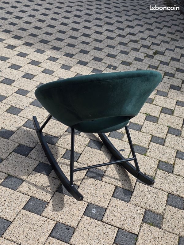 Fauteuil à bascule vert émeraude (image 3)