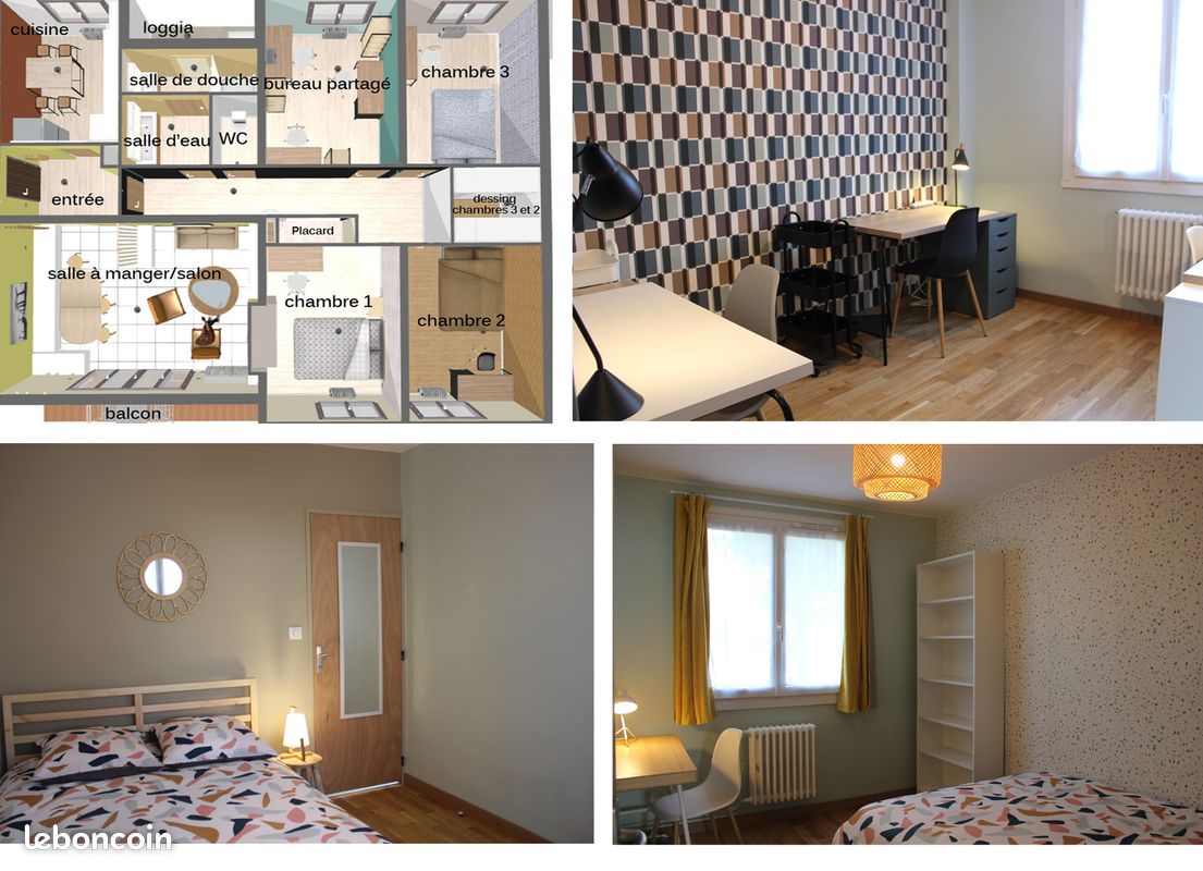 1 place appartement spacieux en colocation (image 1)