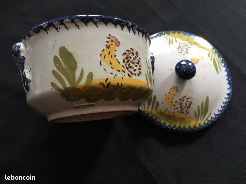 Faïence Charolles petite soupière coq hauteur 11,50 cm (image 2)