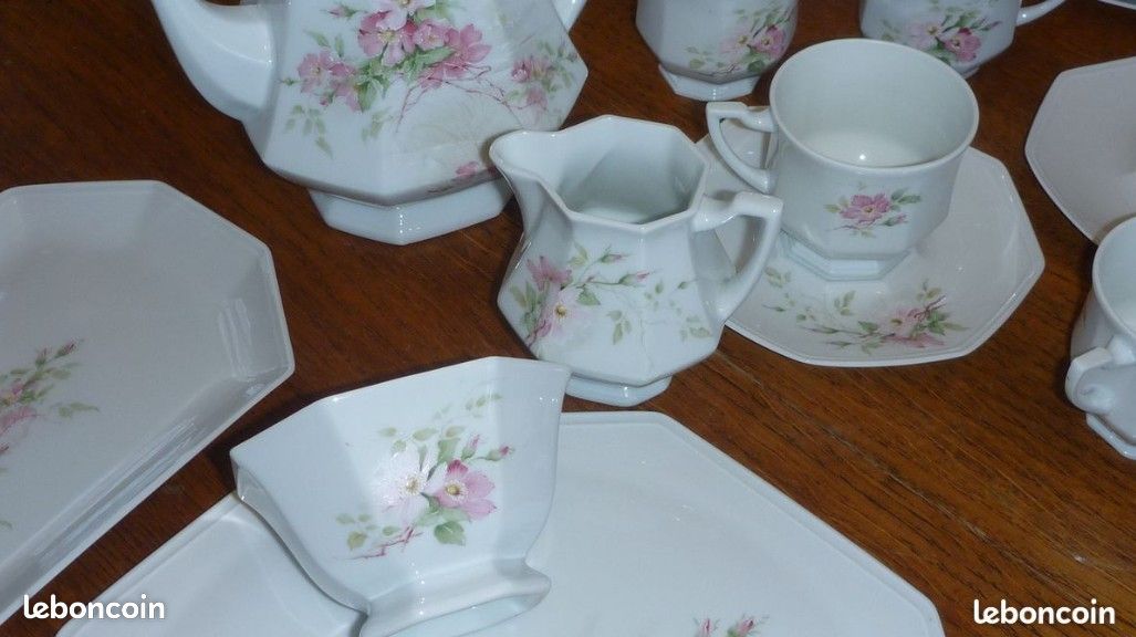 Superbe service à café ou à thé en porcelaine de Limoges (image 9)