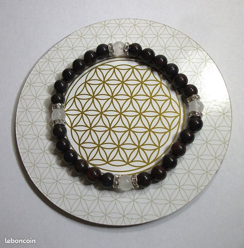 Bracelet héliotrope et cristal de roche (image 1)