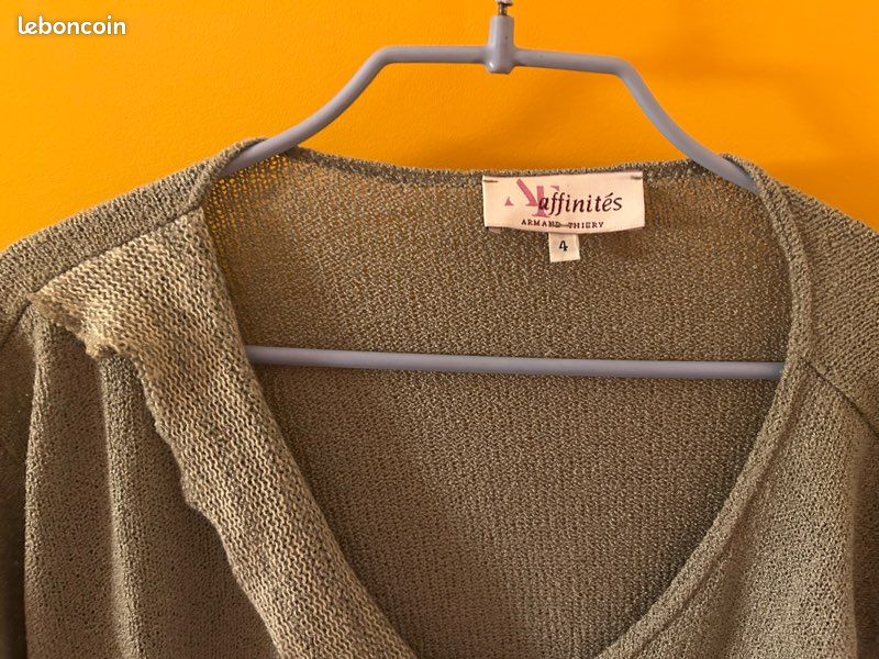 Pull manches courtes vert kaki (image 3)