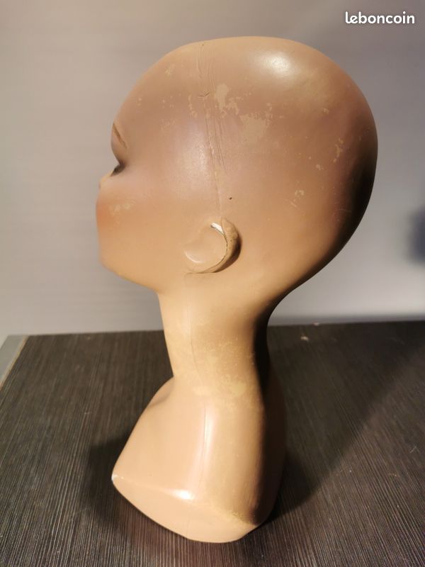 Tête De Mannequin Vintage "Carole" N°9533 - Porte-perruque Ou Décor, Occasion, Fabrication Française