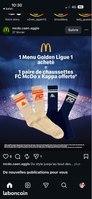 Chaussettes McDo Ligue 1 Kappa – neuves (image 3)