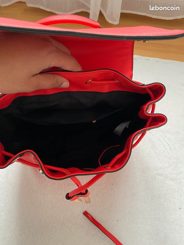Sac a dos galerie Lafayette rouge orangé (image 8)