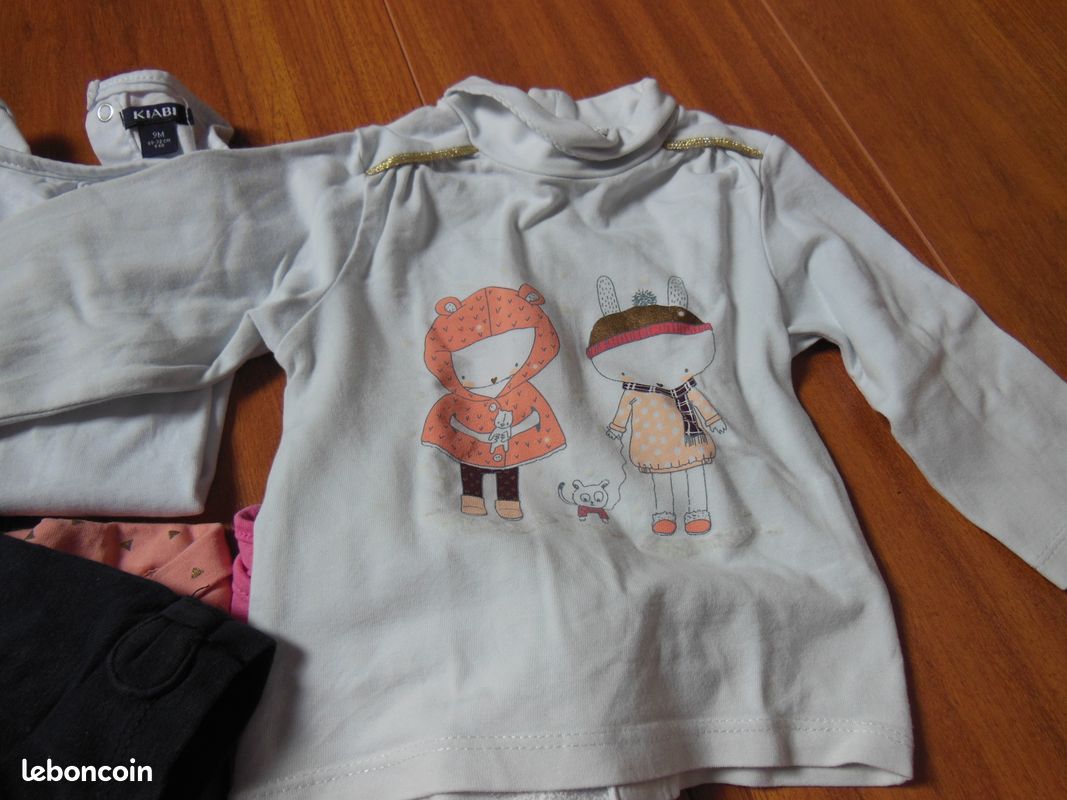 Lot de 6 tee-shirts à manches longues fille 9 mois (image 3)