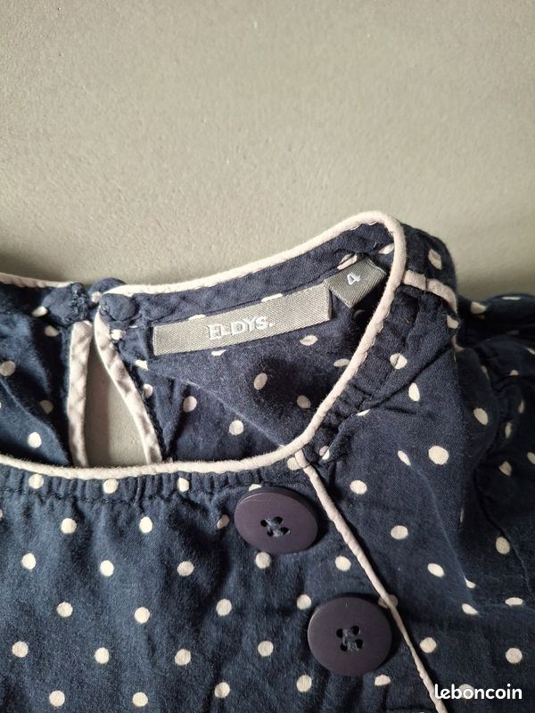 Chemisier NEXT Fille 9 Ans – Pois Bleu, Manches Courtes, Hors épaules – Basique