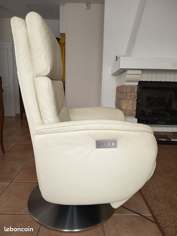 Fauteuil relax électrique cuir center (image 2)
