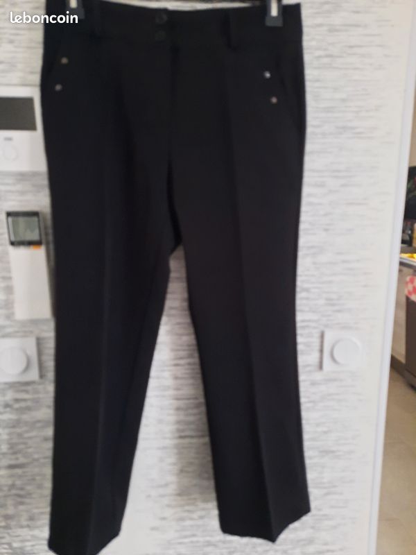 Pantalon noir T38 à plis (image 2)