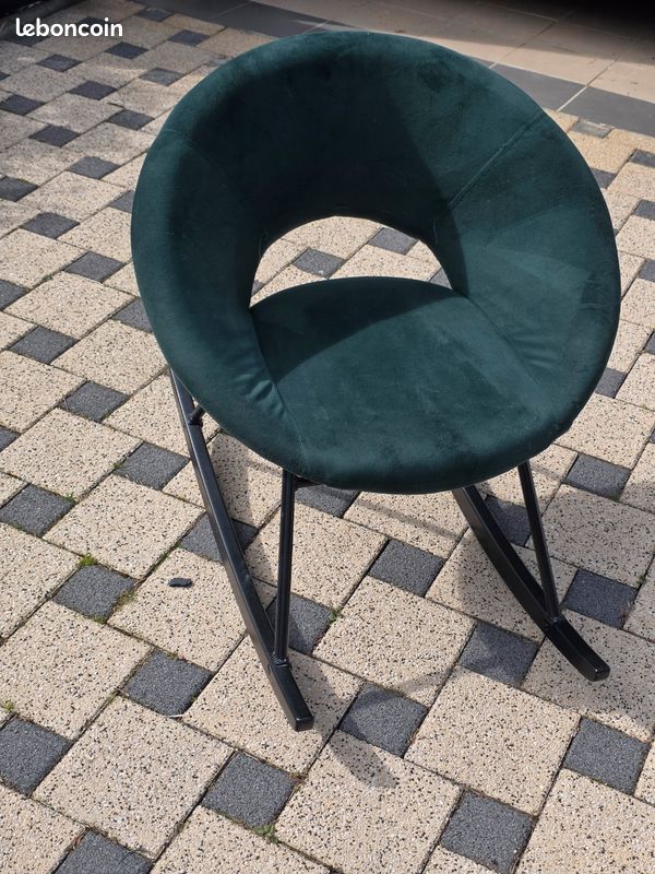 Fauteuil à bascule vert émeraude (image 1)