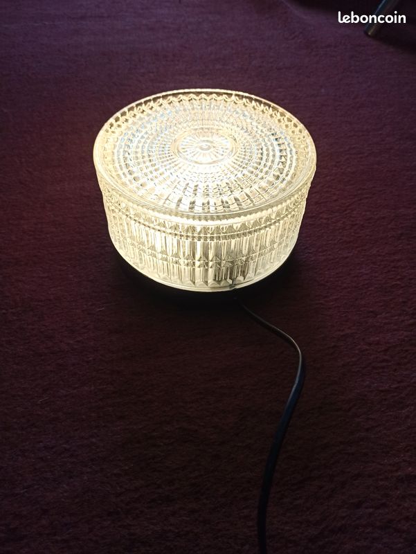Magnifique lampe à poser type holophane - lampe à poser vintage - lampe prismatique (image 7)